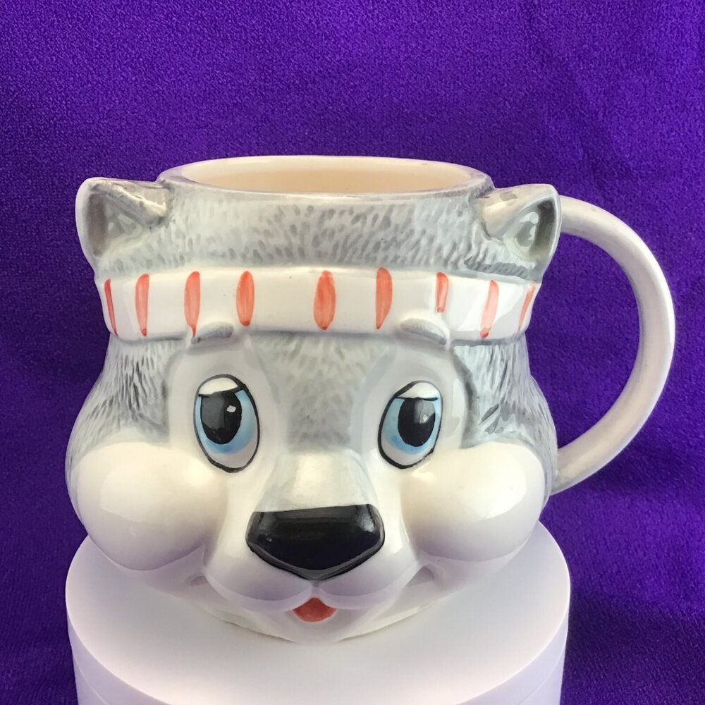 Get Along Gang Zipper Cat Figural Mug American Greetings 1984 Cat Head Cup 16oz
